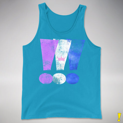 Drag Pride Grunge Exclamation Points Premium Tank Top - Neon Blue